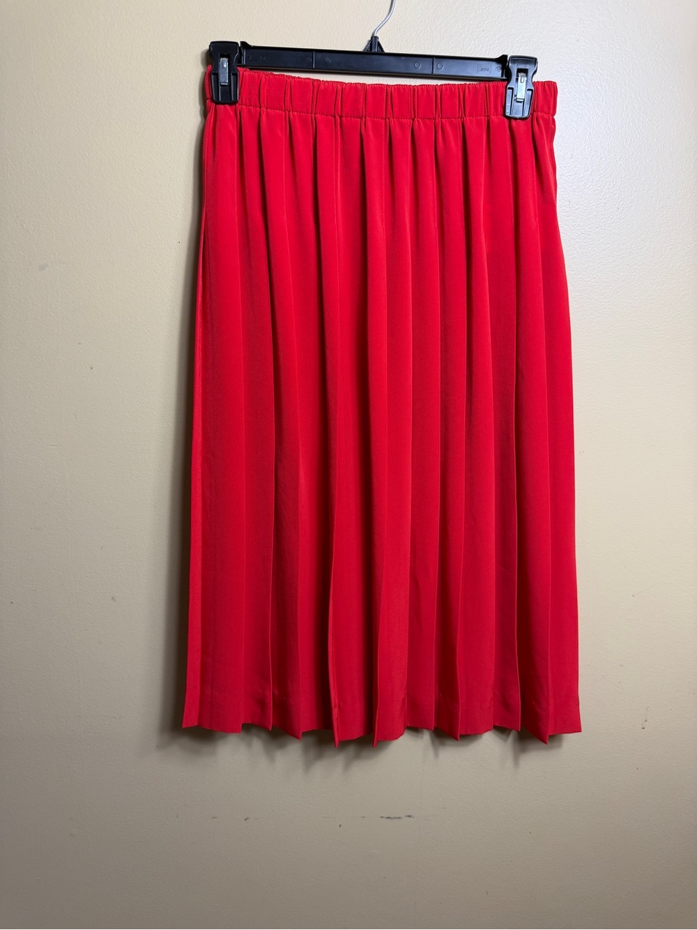 NWT Vintage Susan Bristol Red Pleated Midi Skirt Size 10 Petite Deadstock USA